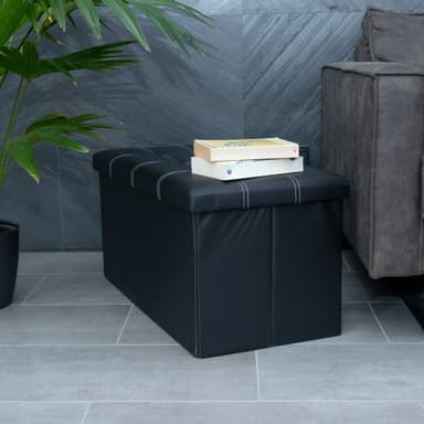 Hopfällbar bänk 78x38x38 cm Sittpall Sittkub (svart)