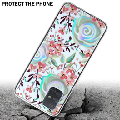 Samsung Galaxy A71 4G Fodral Skal Blommor (Vit)