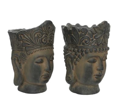 Blomkruka BUDHA HEAD H50cm, brun, blanda