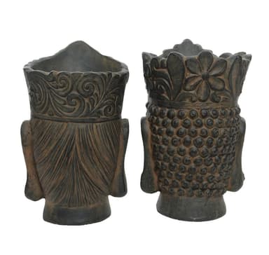 Blomkruka BUDHA HEAD H50cm, brun, blanda