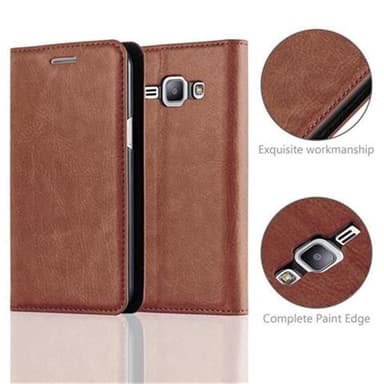 Samsung Galaxy J1 2015 Skal Fodral Case (Brun)