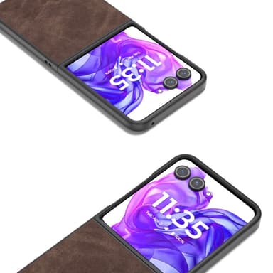 SKALO Motorola Razr 50 Ultra 5G ABEEL PU-Läder Fold Skal - Brun