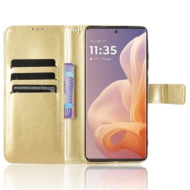SKALO Motorola Moto G85 5G PU-Läder Plånboksfodral - Guld