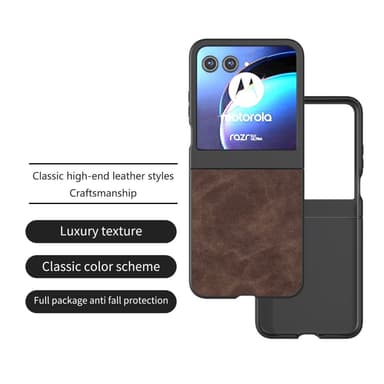 SKALO Motorola Razr 50 5G ABEEL PU-Läder Fold Skal - Brun