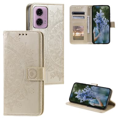 SKALO Motorola Moto G85 5G Mandala Plånboksfodral - Guld