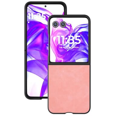 SKALO Motorola Razr 50 Ultra 5G ABEEL PU-Läder Fold Skal - Rosa