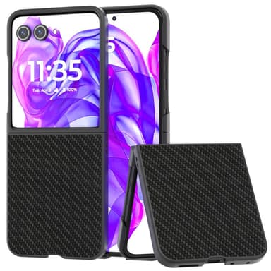 SKALO Motorola Razr 50 Ultra 5G ABEEL Carbon Fiber Skal - Svart