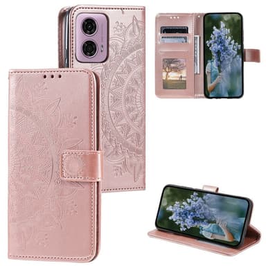 SKALO Motorola Moto G85 5G Mandala Plånboksfodral - Roséguld