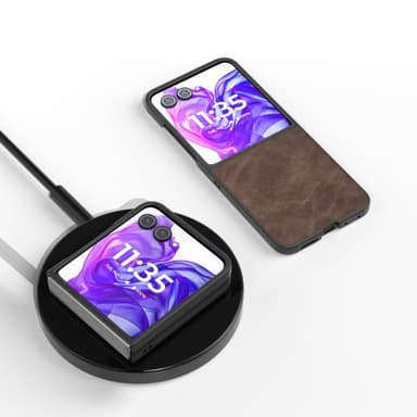 SKALO Motorola Razr 50 Ultra 5G ABEEL PU-Läder Fold Skal - Brun