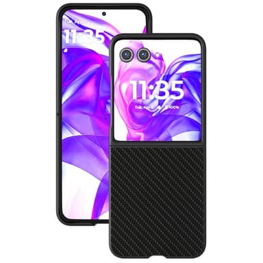 SKALO Motorola Razr 50 Ultra 5G ABEEL Carbon Fiber Skal - Svart