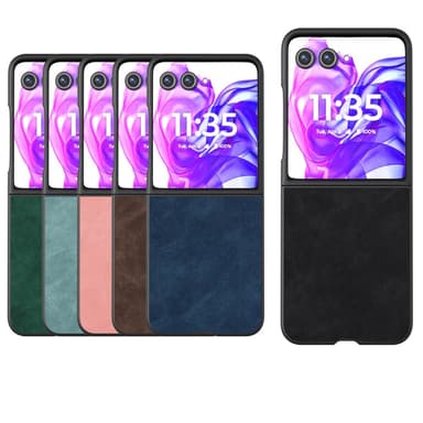 SKALO Motorola Razr 50 Ultra 5G ABEEL PU-Läder Fold Skal - Brun