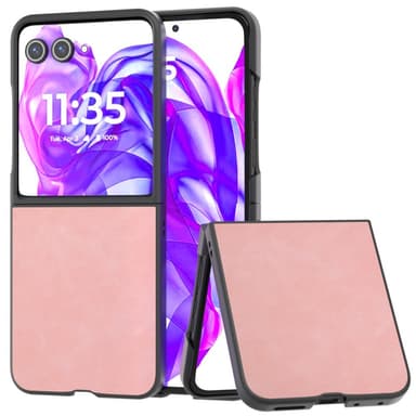 SKALO Motorola Razr 50 Ultra 5G ABEEL PU-Läder Fold Skal - Rosa