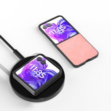 SKALO Motorola Razr 50 Ultra 5G ABEEL PU-Läder Fold Skal - Rosa
