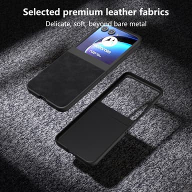 SKALO Motorola Razr 50 5G ABEEL PU-Läder Fold Skal - Svart