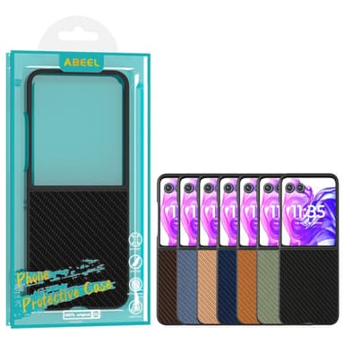 SKALO Motorola Razr 50 Ultra 5G ABEEL Carbon Fiber Skal - Svart