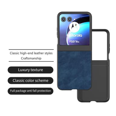 SKALO Motorola Razr 50 5G ABEEL PU-Läder Fold Skal - Blå