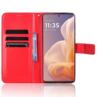 SKALO Motorola Moto G85 5G PU-Läder Plånboksfodral - Röd