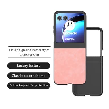 SKALO Motorola Razr 50 5G ABEEL PU-Läder Fold Skal - Rosa