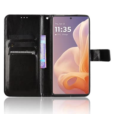 SKALO Motorola Moto G85 5G PU-Läder Plånboksfodral - Svart