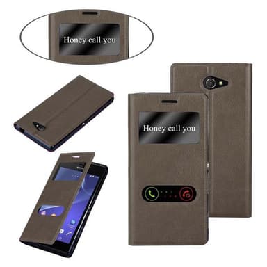 Sony Xperia M2 / M2 AQUA Plånboksfodral Skal (Brun)