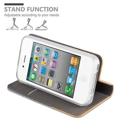 iPhone 4 / 4S Plånboksfodral Skal (Grå)