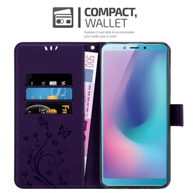 Samsung Galaxy A6s Plånboksfodral Skal (Lila)