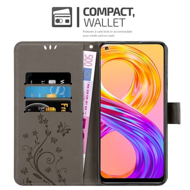 Realme 8 4G / 8 PRO Plånboksfodral Skal (Grå)