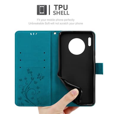 Huawei MATE 30 PRO Plånboksfodral Skal (Blå)