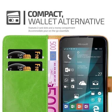 Nokia Lumia 550 Plånboksfodral Skal (Grön)