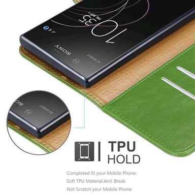 Sony Xperia XZ1 Plånboksfodral Skal (Grön)