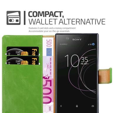 Sony Xperia XZ1 Plånboksfodral Skal (Grön)