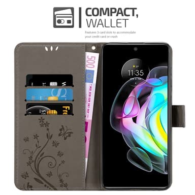 Motorola EDGE 20 Plånboksfodral Skal (Grå)