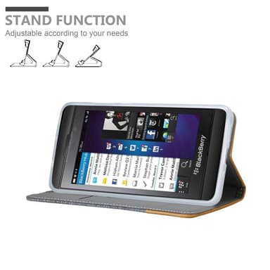 Blackberry Z10 Plånboksfodral Skal (Grå)