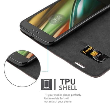 Motorola MOTO E3 Skal Fodral Case (Brun)