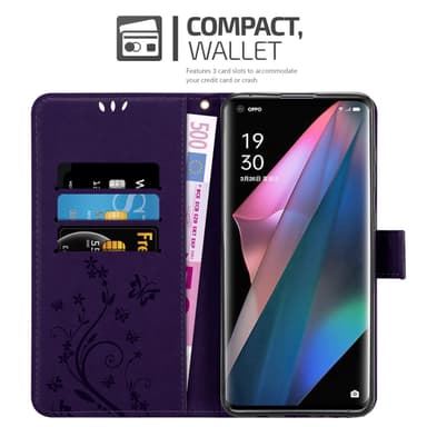 Oppo FIND X3 PRO Plånboksfodral Skal (Lila)