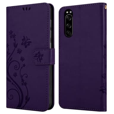 Sony Xperia 5 Plånboksfodral Skal (Lila)