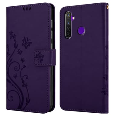 Realme 5 / 5i / 6i / C3 Plånboksfodral Skal (Lila)