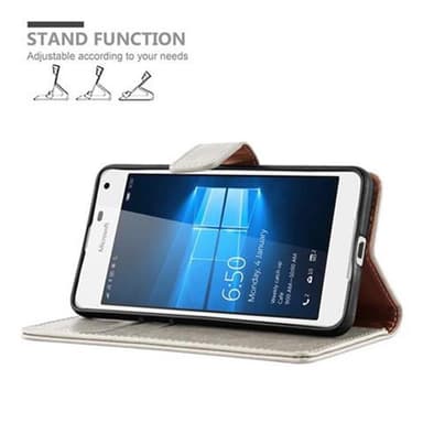 Nokia Lumia 650 Plånboksfodral Skal (Brun)