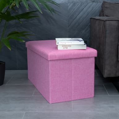Hopfällbar bänk 78x38x38 cm Sittpall Sittkub (pink)