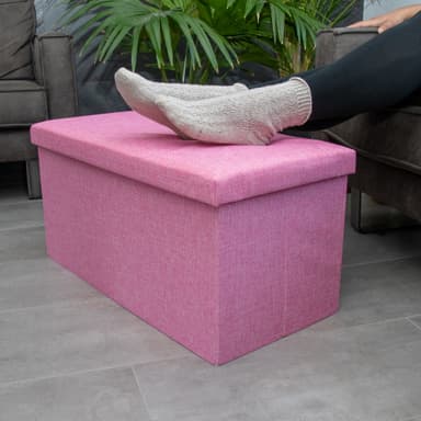 Hopfällbar bänk 78x38x38 cm Sittpall Sittkub (pink)