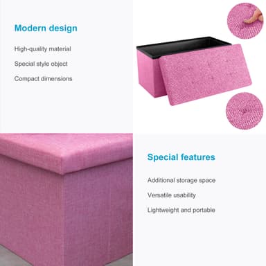 Hopfällbar bänk 78x38x38 cm Sittpall Sittkub (pink)