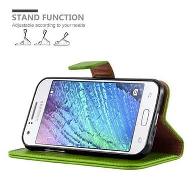 Samsung Galaxy J1 2015 Plånboksfodral Skal (Grön)