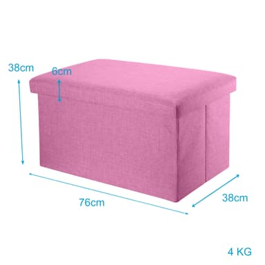 Hopfällbar bänk 78x38x38 cm Sittpall Sittkub (pink)