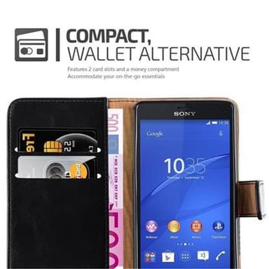 Sony Xperia Z3 COMPACT Plånboksfodral Skal (Svart)