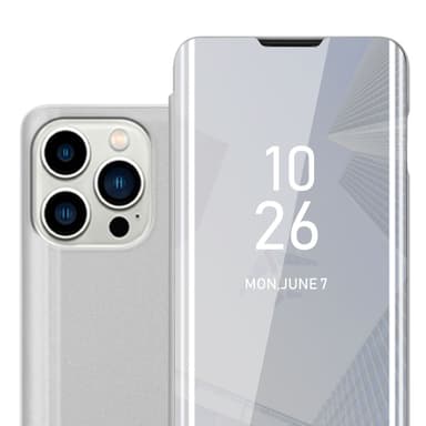 iPhone 14 PRO MAX Plånboksfodral Skal (Silver)