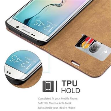 Samsung Galaxy S6 EDGE Plånboksfodral Skal (Brun)