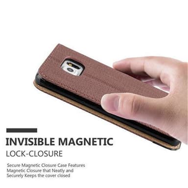 Samsung Galaxy S6 EDGE Plånboksfodral Skal (Brun)