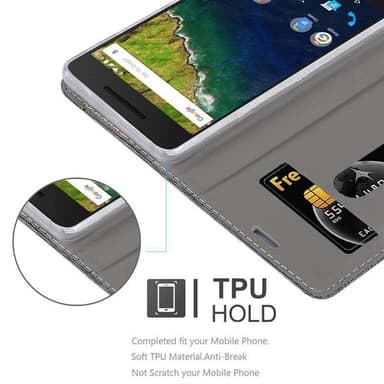 Huawei Google NEXUS 6P Plånboksfodral Skal (Grå)