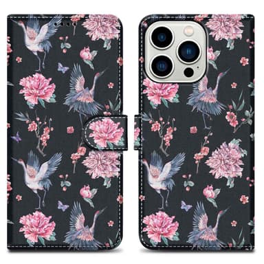 iPhone 14 PRO Plånboksfodral Skal (Svart)