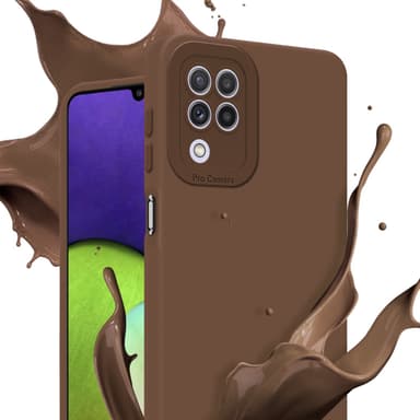 Samsung Galaxy A22 4G Skal Fodral Case (Brun)